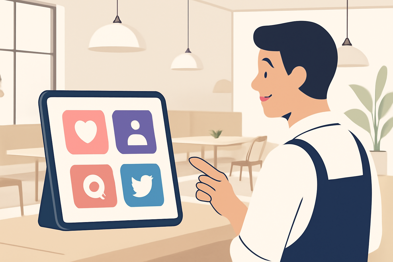 Glad restauratør i Vejle sparer tid sociale medier med H3LLO.