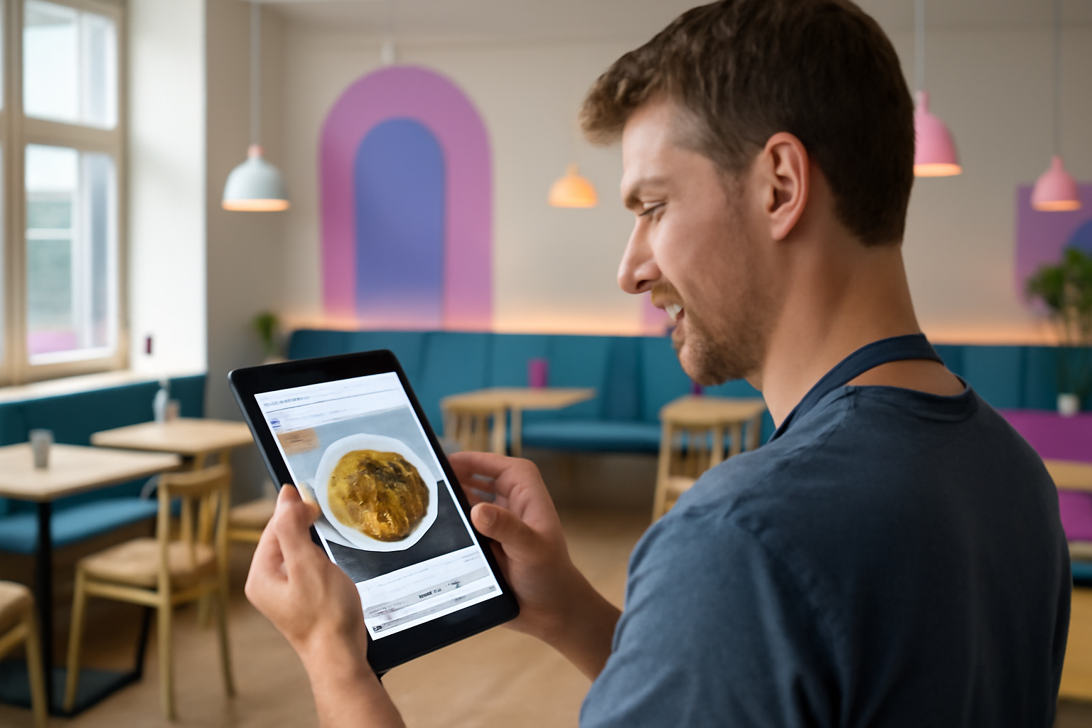 Glad restauratør opnår succes i Aarhus med nemme facebook opslag restaurant aarhus.
