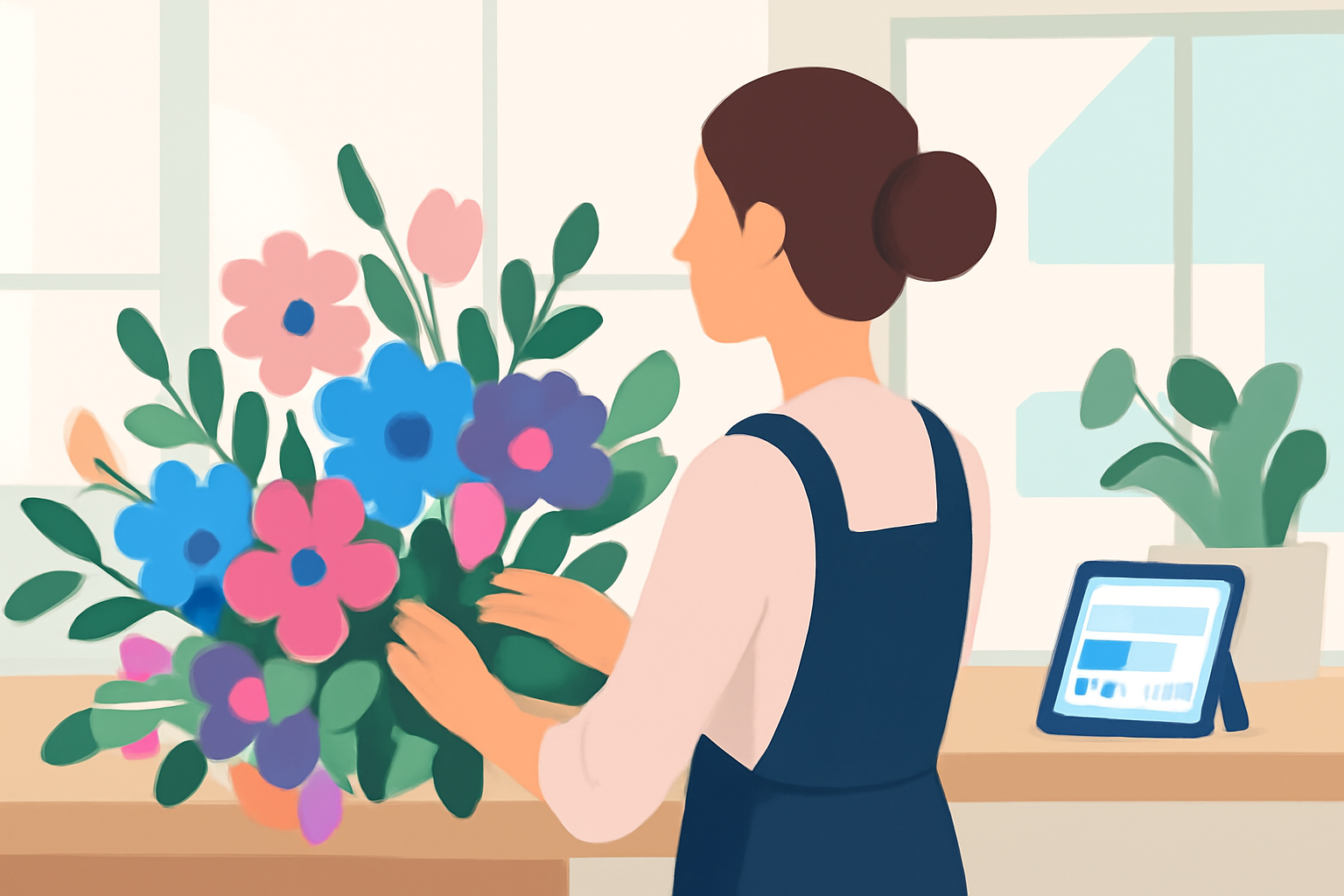 Glad blomsterhandler i København får flere kunder med Facebook. Se hvordan du også kan: få flere kunder facebook blomsterhandler københavn.