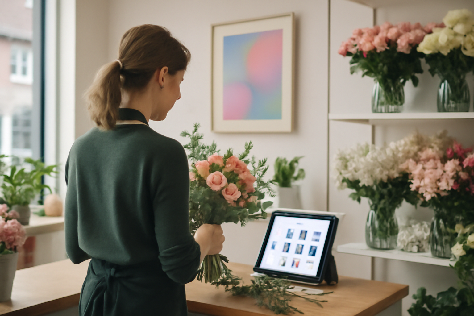 Blomsterhandler i Aalborg sparer tid sociale medier med succes.