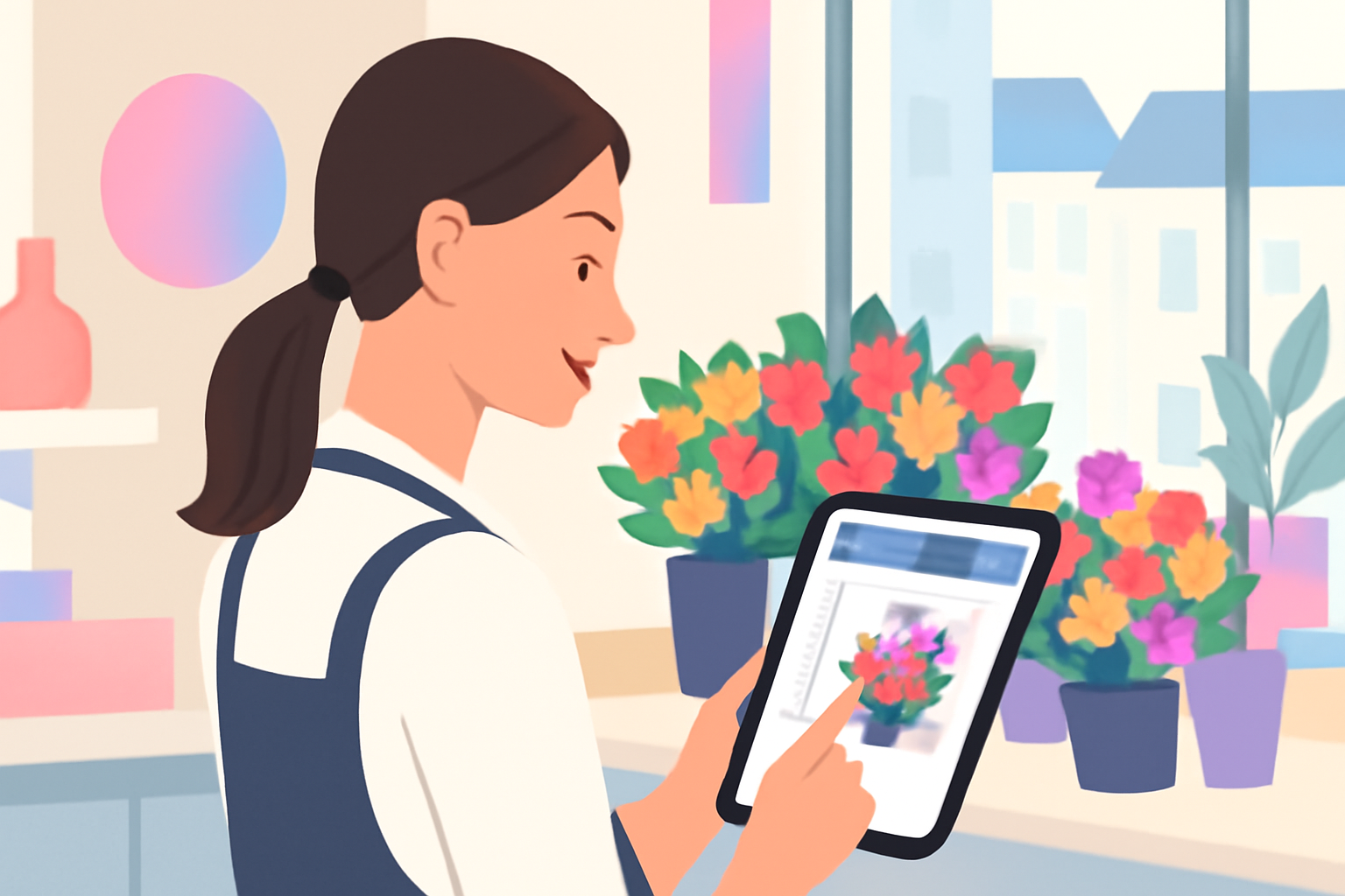 Glad blomsterhandler i Randers får succes med nemme facebook opslag blomsterhandler randers.