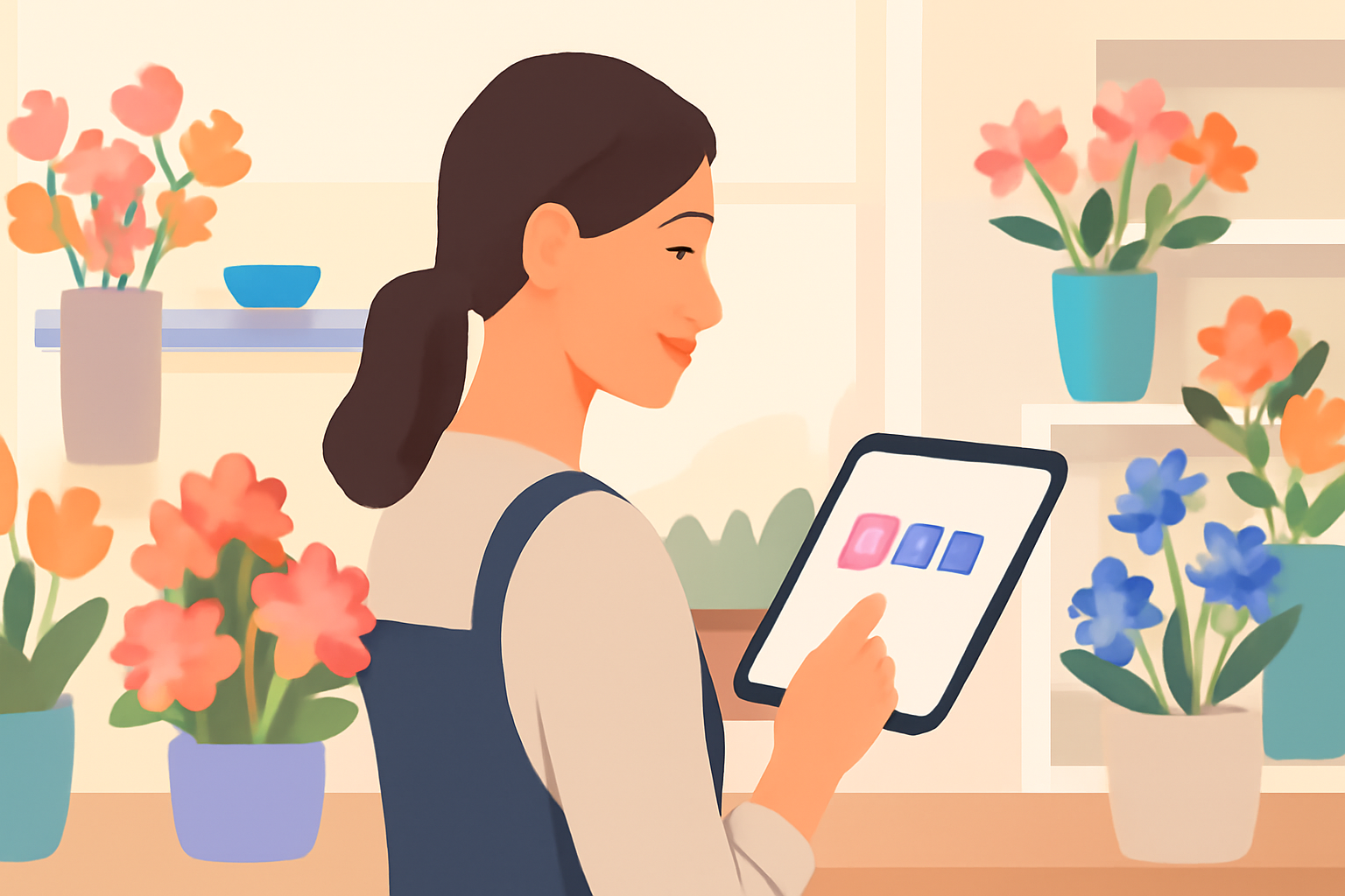 Blomsterhandler Vejle smiler: Nemme Facebook opslag giver succes i butikken.