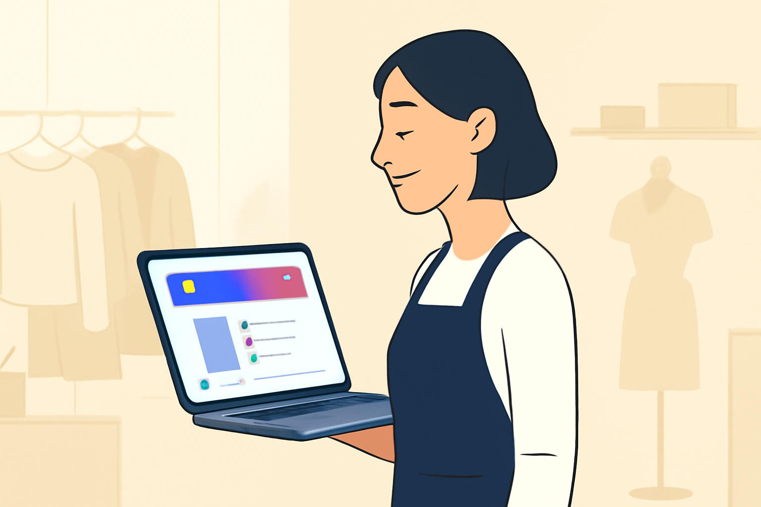 Glad butiksejer i Randers: Få flere kunder facebook tøjbutik Randers med sociale medier.