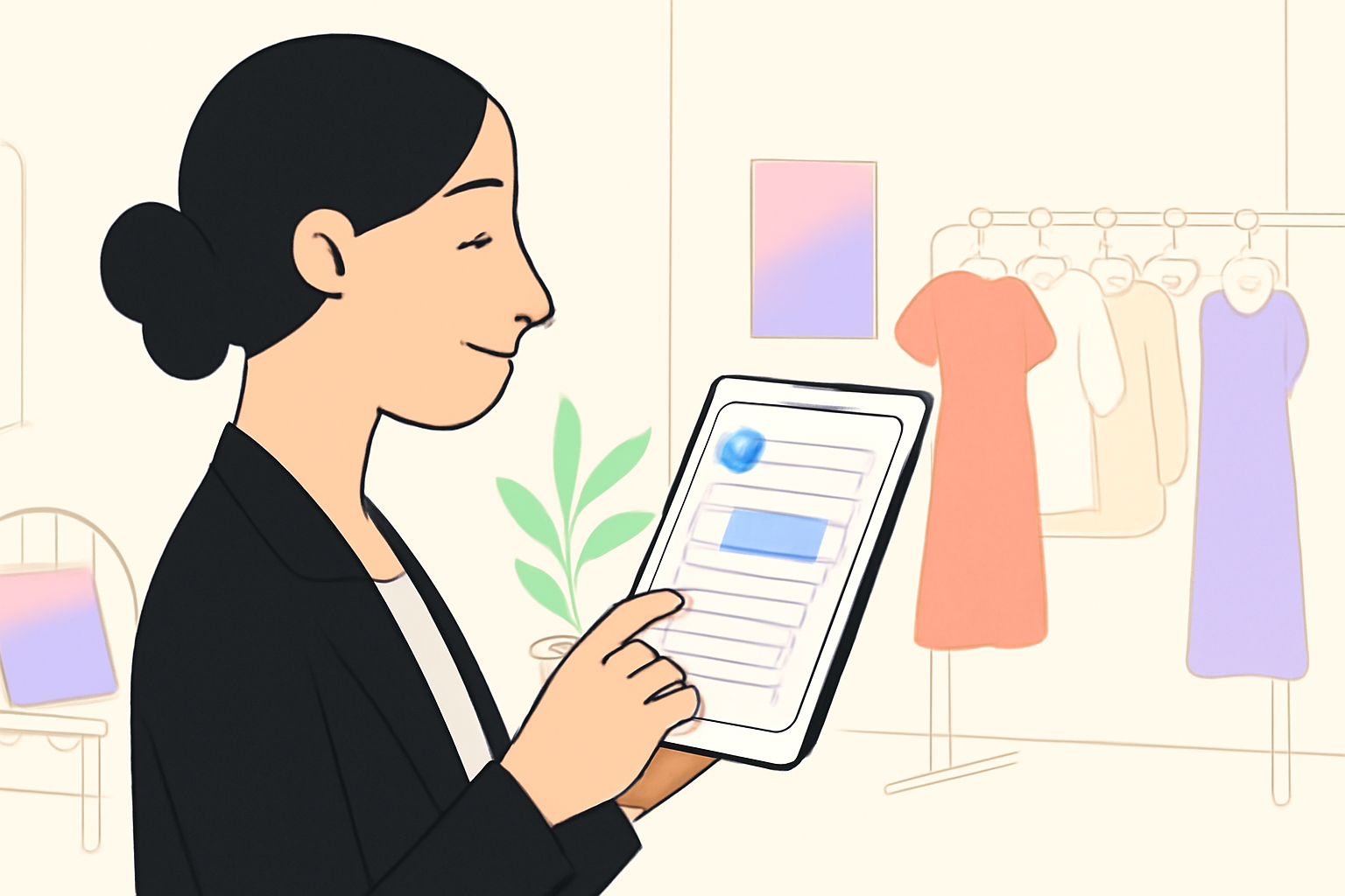Glad butiksejer fra tøjbutik i Vejle viser resultater med nemme facebook opslag tøjbutik vejle.