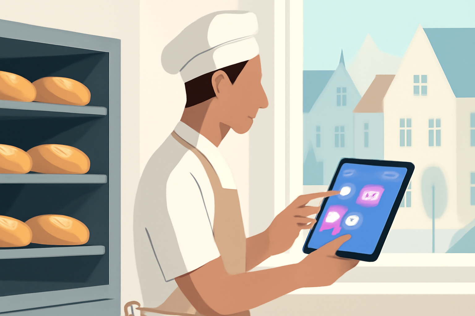 Glad bager i Odense: Spar tid på sociale medier med effektiv markedsføring.