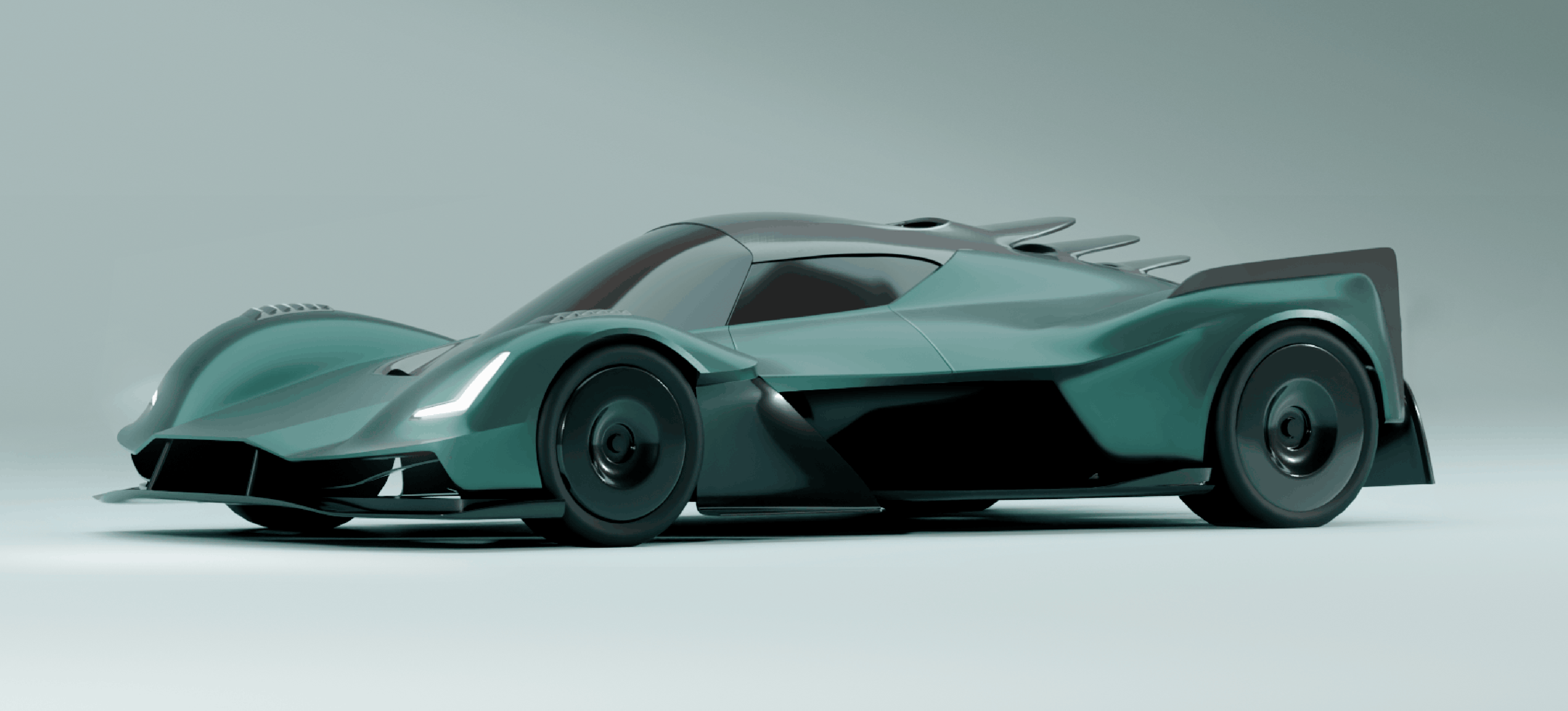 The final design presents Lyra as a bold exploration of what a future Aston Martin hypercar could become—more experimental in form, yet disciplined in execution.