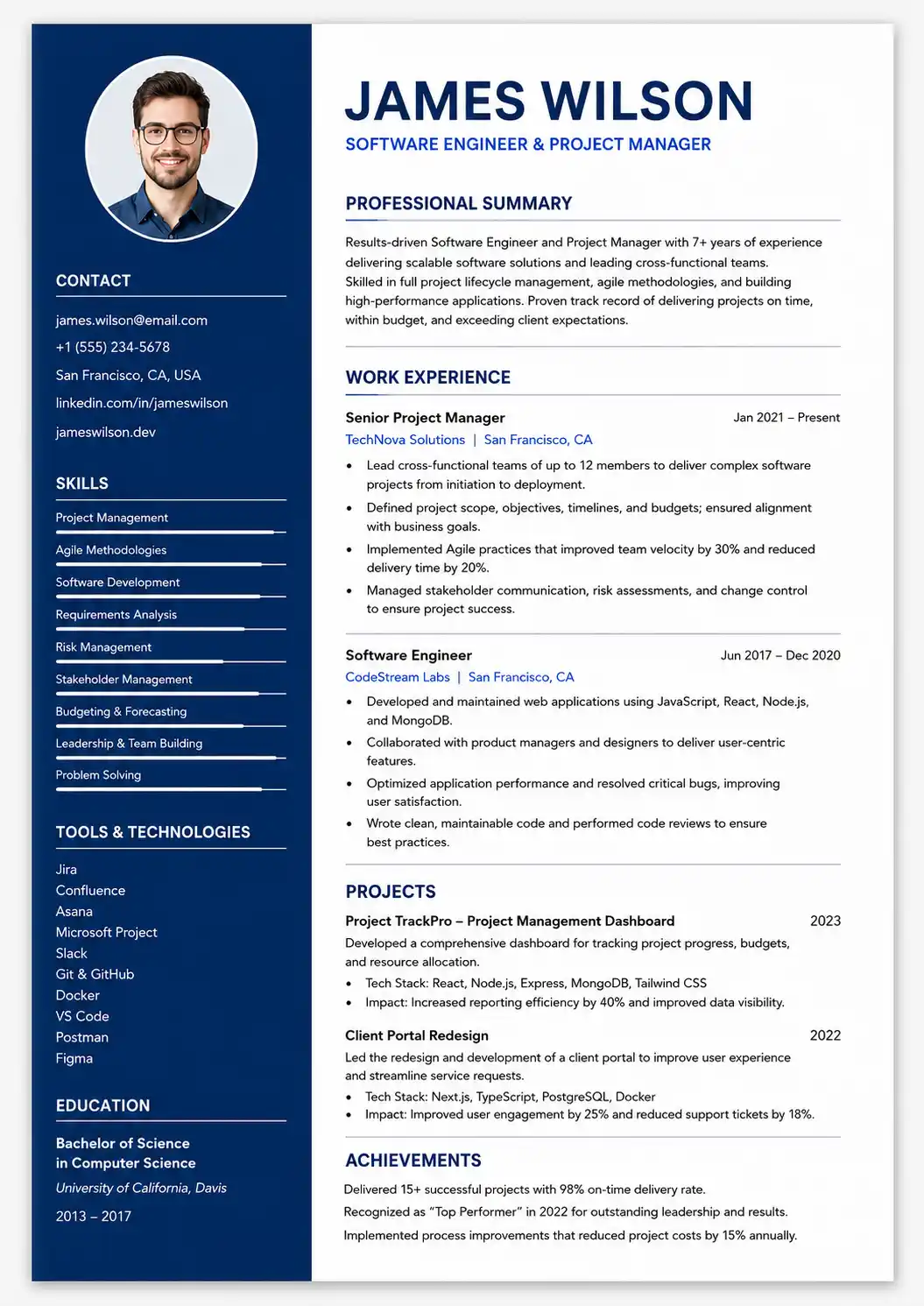 The Tech Specialist Resume resume template preview