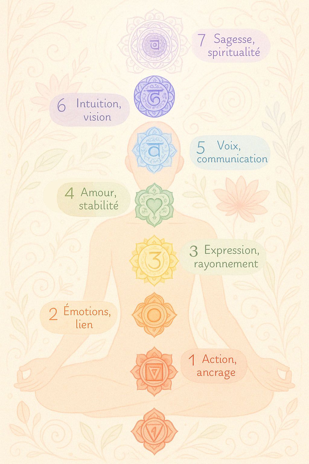 Chakras numérologie et association des nombres