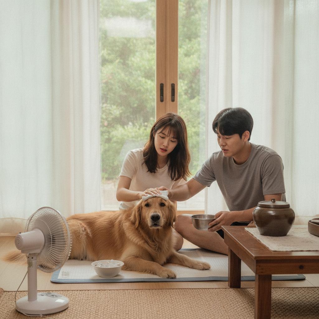 여름 강아지 열사병 증상 및 응급처치 방법 설명 사진