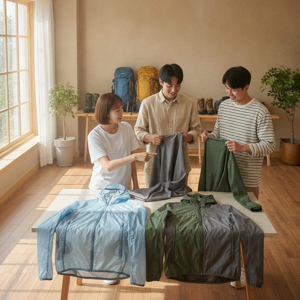 여름 아웃도어 바람막이 소재별 차이점 고르는 법 설명 사진