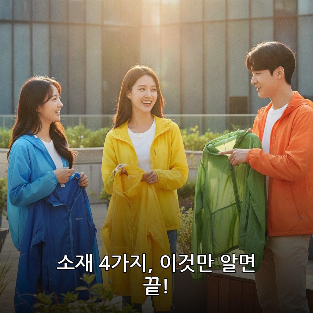 여름 아웃도어 바람막이 소재별 차이점 고르는 법 관련 이미지