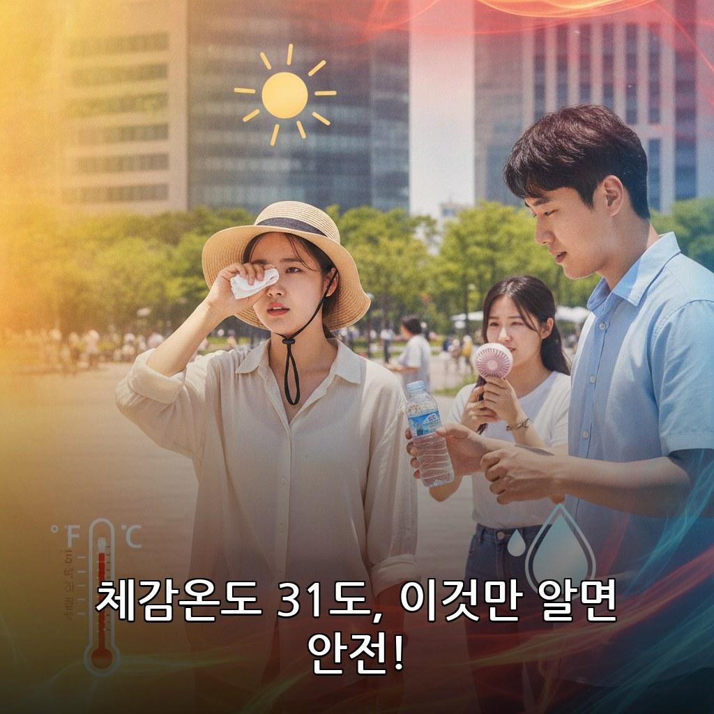 체감온도 31도 야외 활동 열사병 예방법 및 증상 관련 이미지