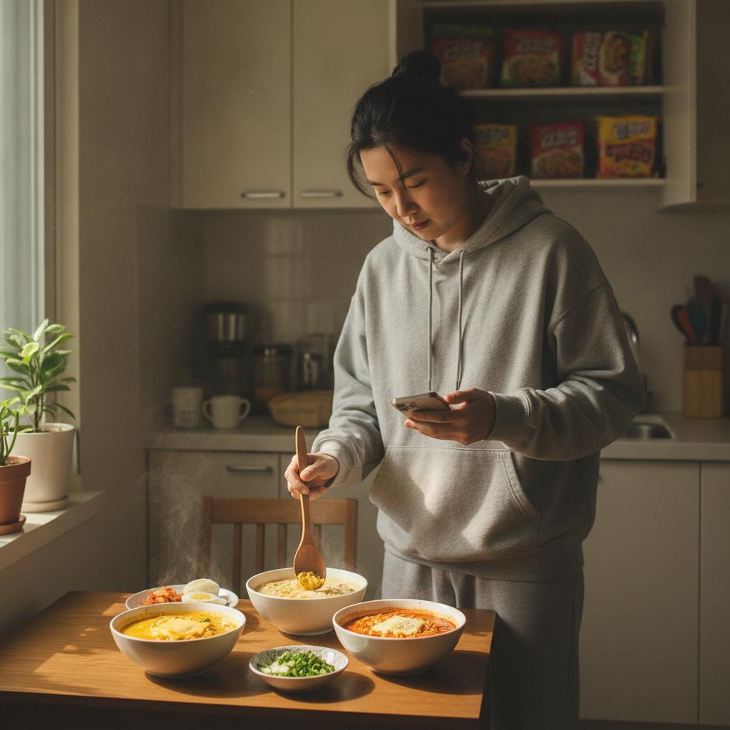 황치즈 라면 맛있게 끓이는 법 비교 설명 사진