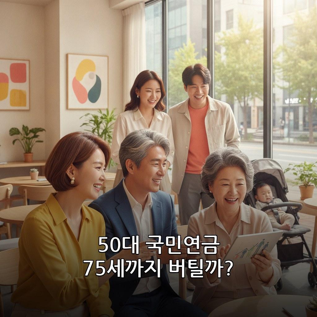 50대 노후 기준 75세 시대 국민연금 수령 전략 관련 이미지