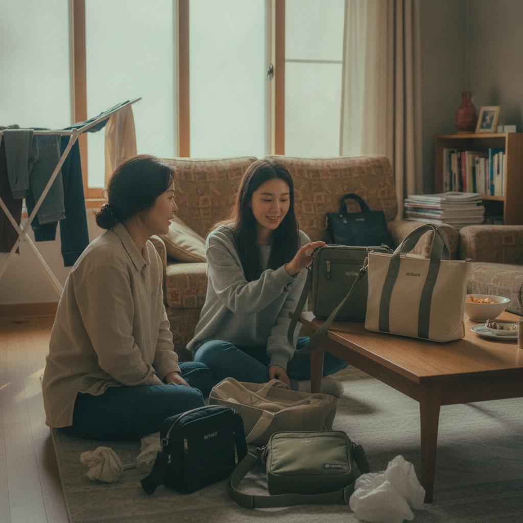 아이더 여성 가방 사이즈 비교 후기 참고 이미지