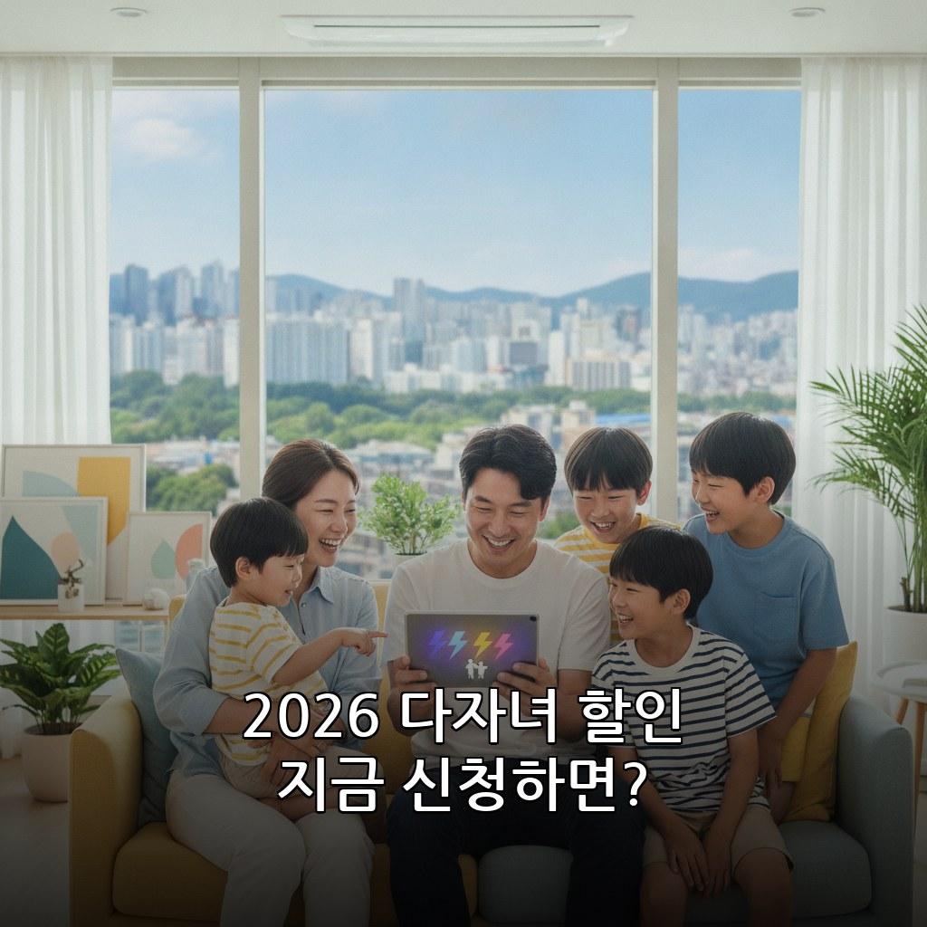 2026 다자녀 가구 전기요금 할인 신청방법 및 자격조건 관련 이미지