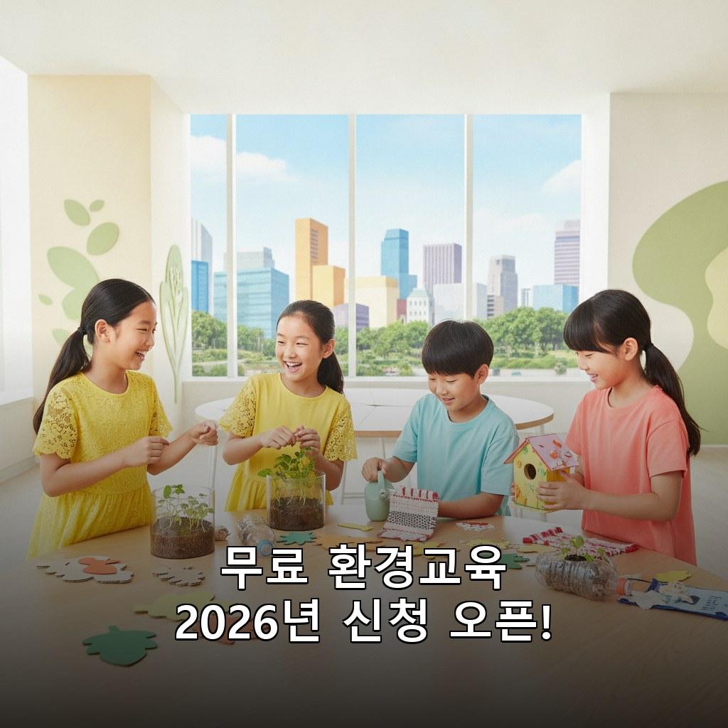 여름방학 초등학생 실내 환경교육 체험 프로그램 무료 신청 방법 2026 관련 이미지