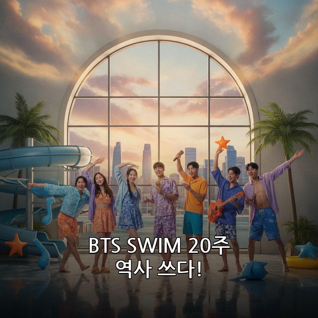 BTS SWIM 빌보드 핫100 20주 차트인 기록 의미 관련 이미지
