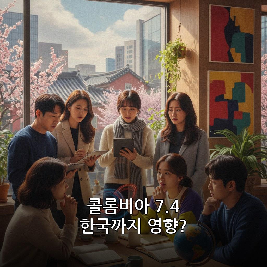 콜롬비아 규모 7.4 강진 사망자 현황 및 한국 영향 2026 관련 이미지