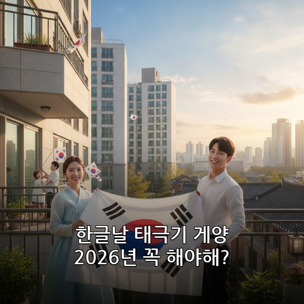 한글날 태극기 다는 법 2026 아파트 단독주택 게양 방법 관련 이미지