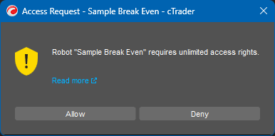 cTrader Unlimited Access Rights