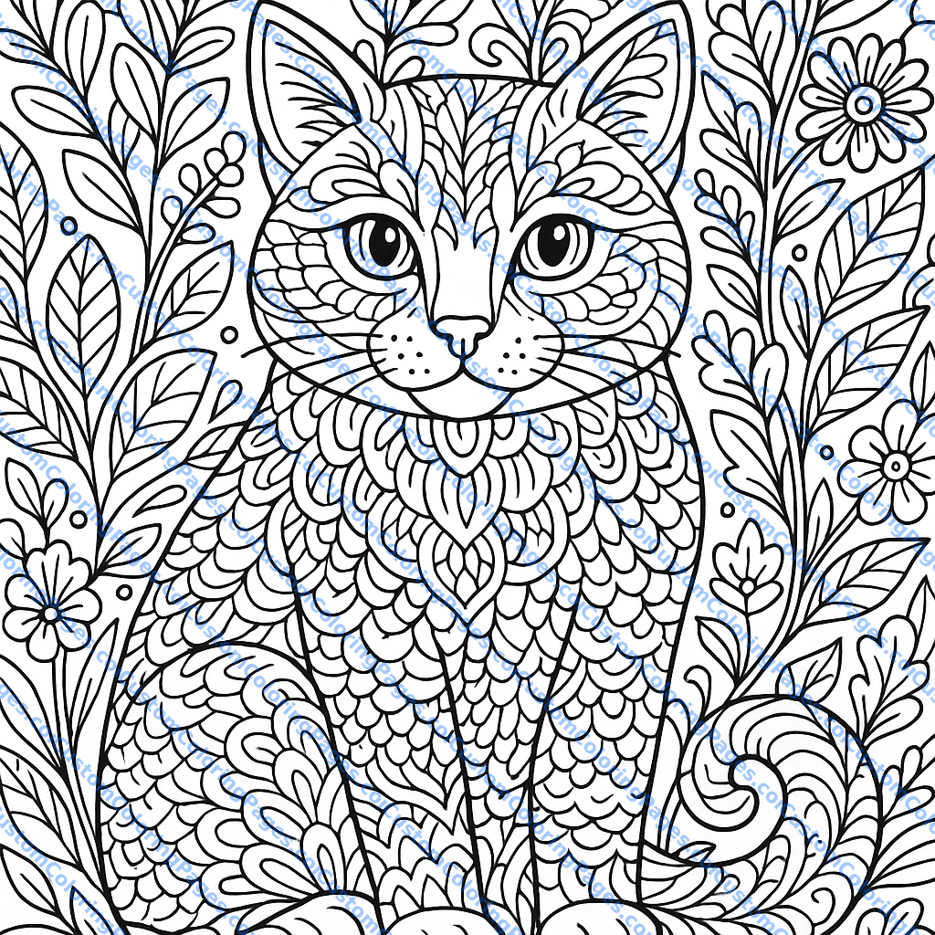 Catt - Free Printable Coloring Page - Free Coloring Page