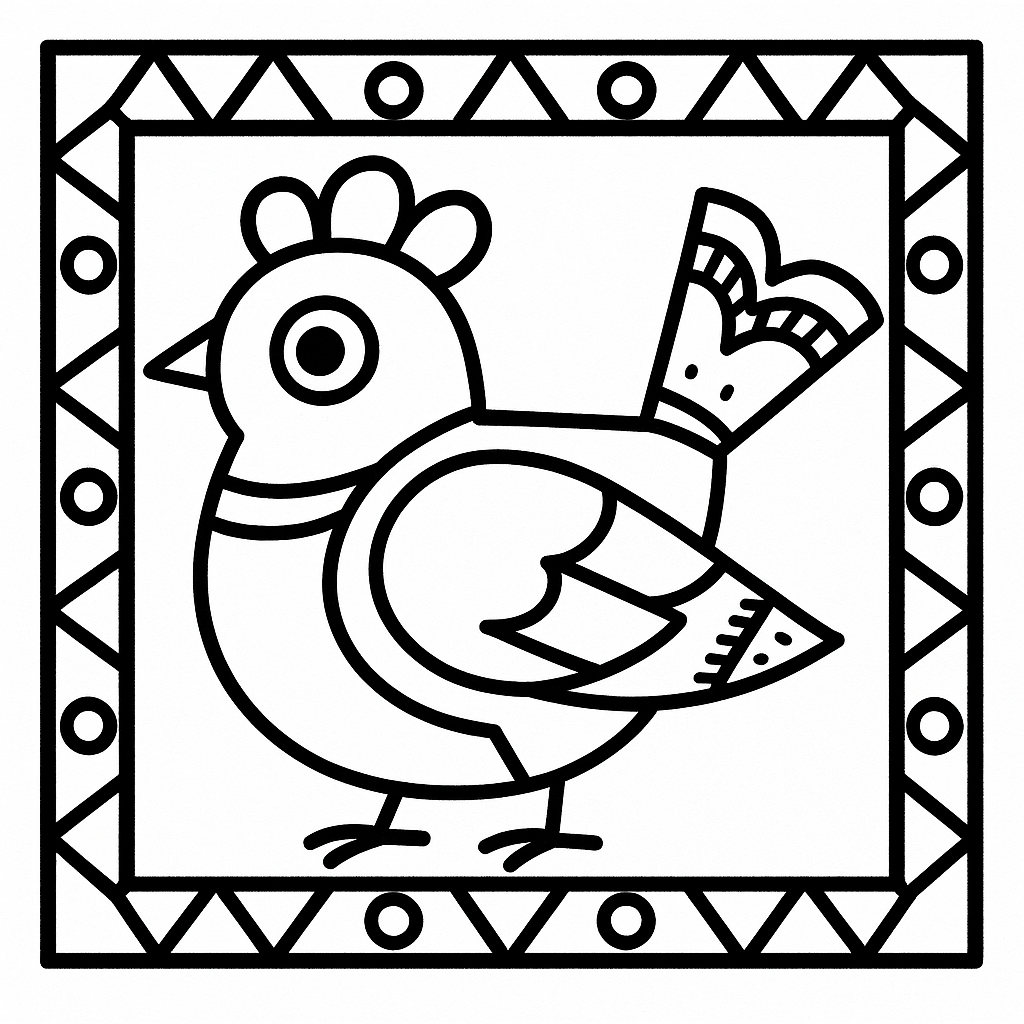 Pattachitra Geometric - Free Coloring Page