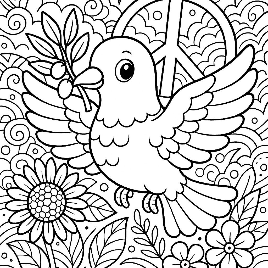 No War - Free Printable Coloring Page - Free Coloring Page
