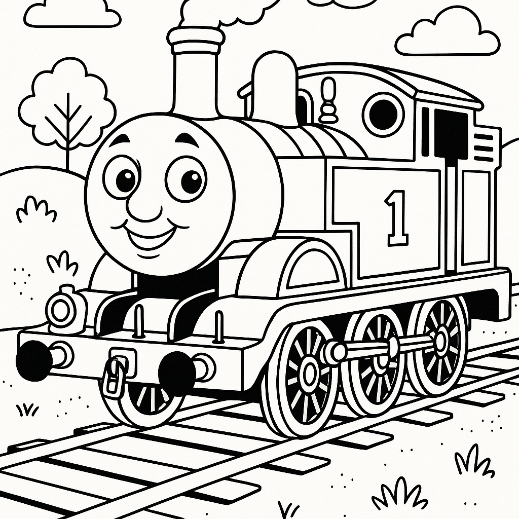 Thomas the Train - Free Coloring Page