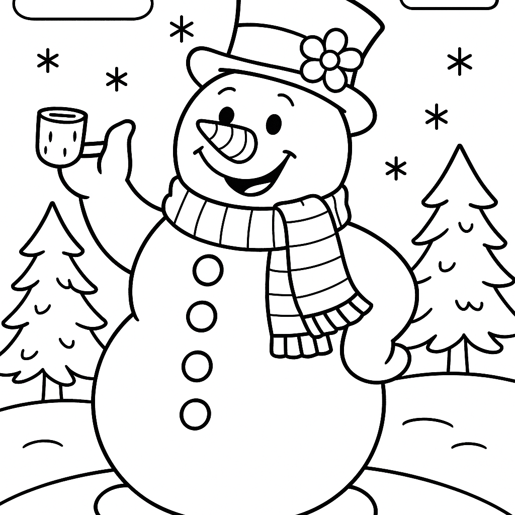Frosty the Snowman - Free Coloring Page
