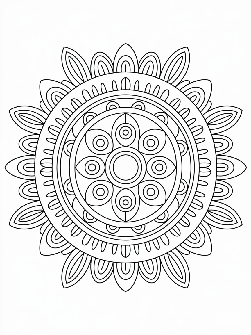 Adult geometric coloring page - Free Coloring Page
