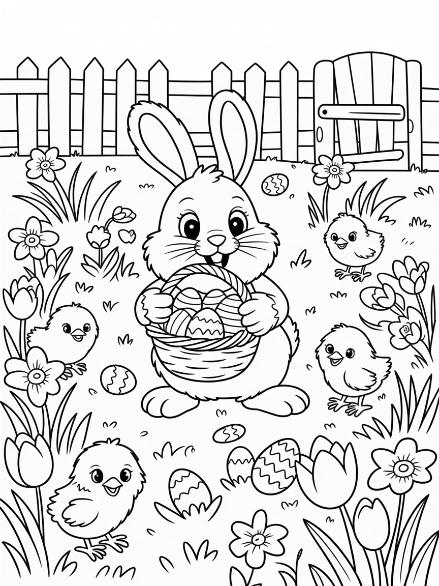 Easter coloring sheet - Free Coloring Page