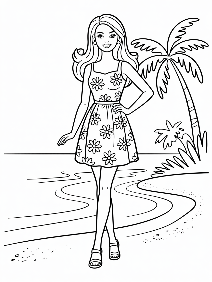 barbie - Free Coloring Page