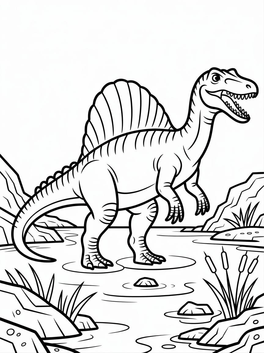 A spinosaurus - Free Coloring Page