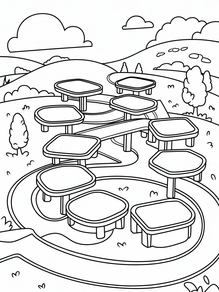 Roblox multi-level obby course - Free Coloring Page