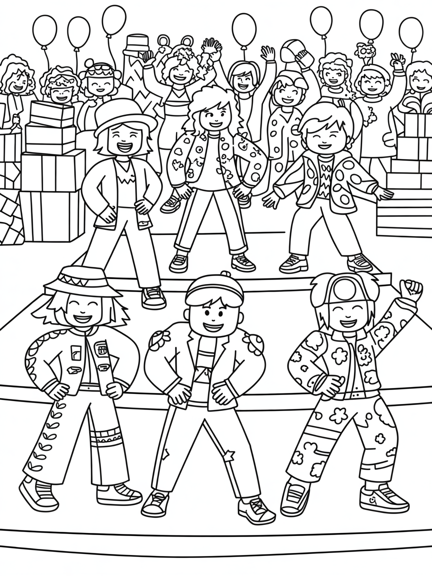 Roblox fashion show with customizable outfits - Free Coloring Page