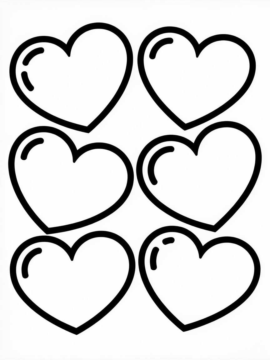 hearts - Free Coloring Page