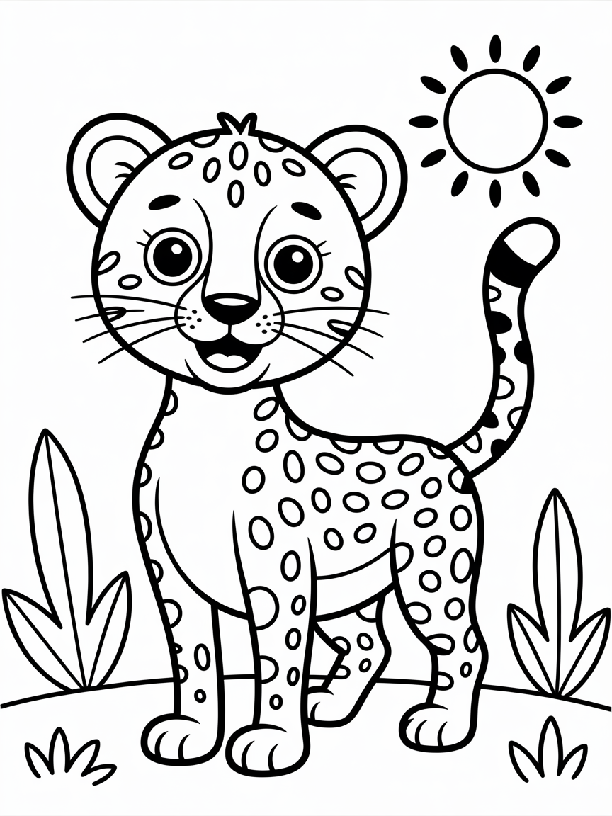cheetah - Free Coloring Page