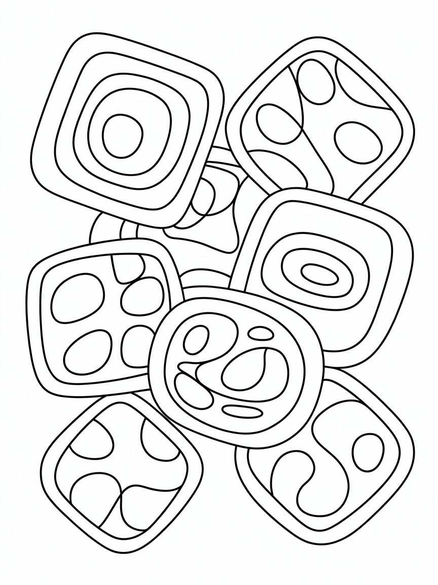 Psychedelic shapes - Free Coloring Page