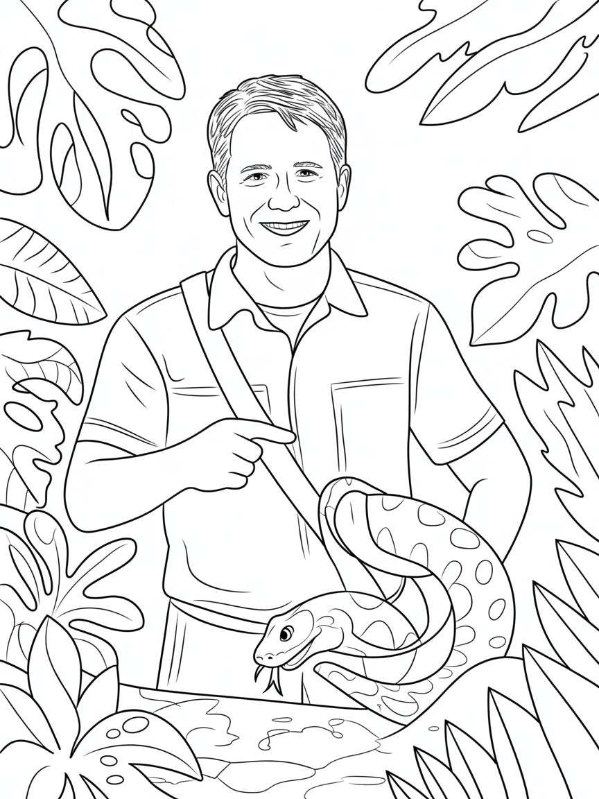 Deadly 60 Steve Backshall for a 7 year old - Free Coloring Page