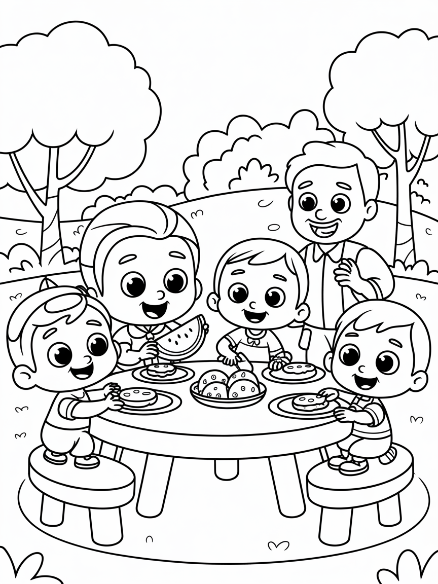 Cocomelon - Free Coloring Page