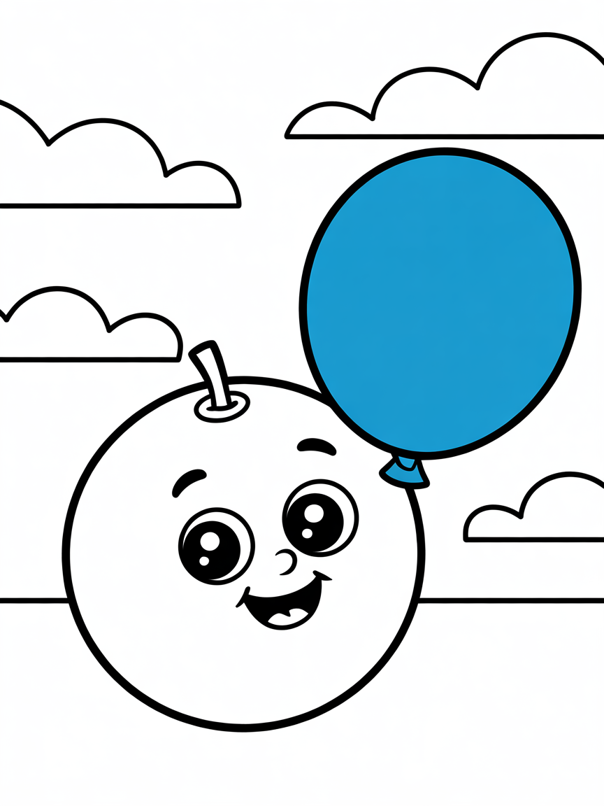 Blue orange - Free Coloring Page