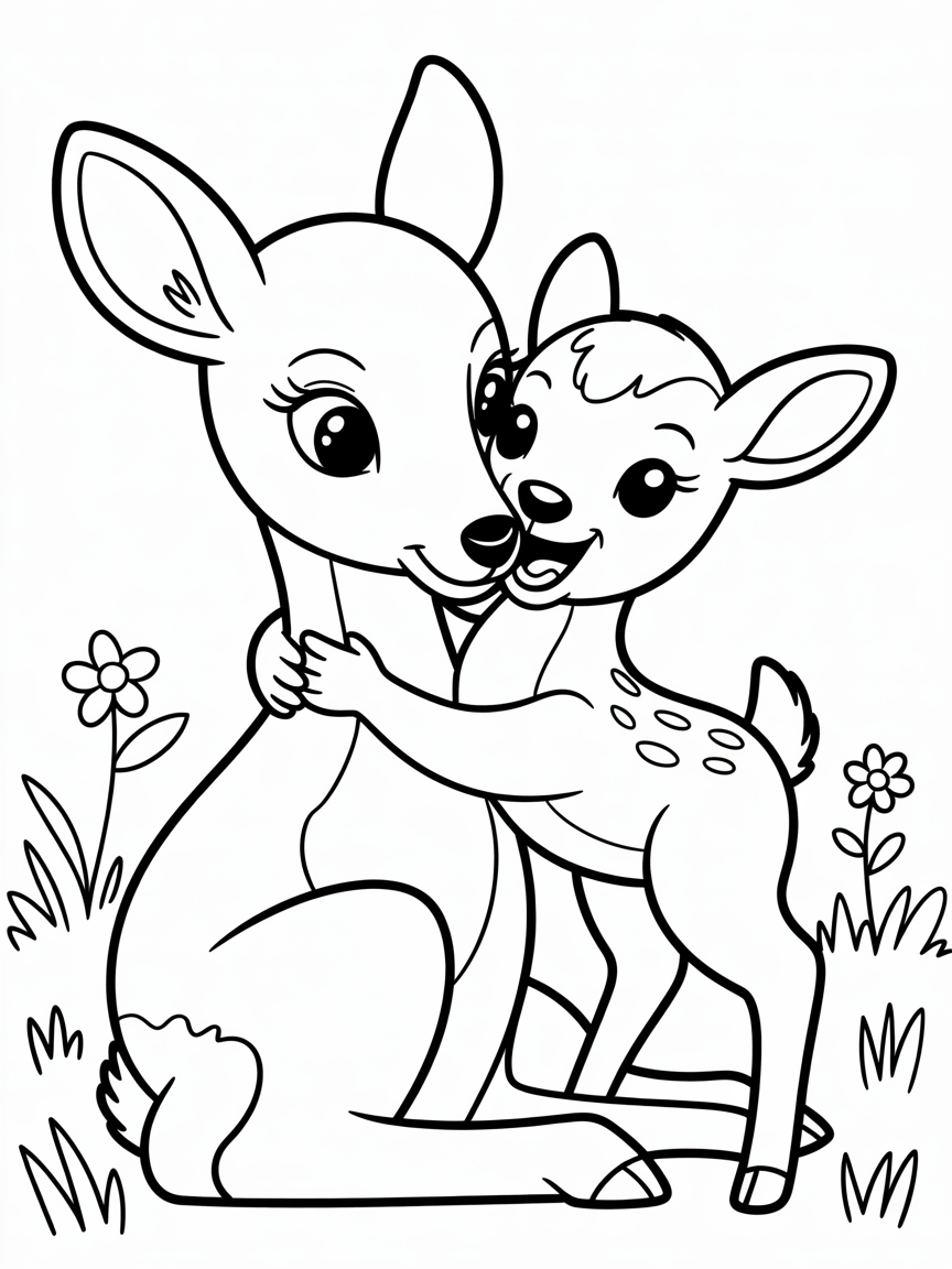 A baby laughing at mother - Free Coloring Page