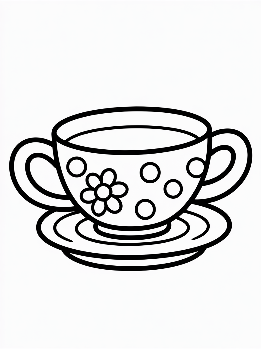 Teacup - Free Coloring Page