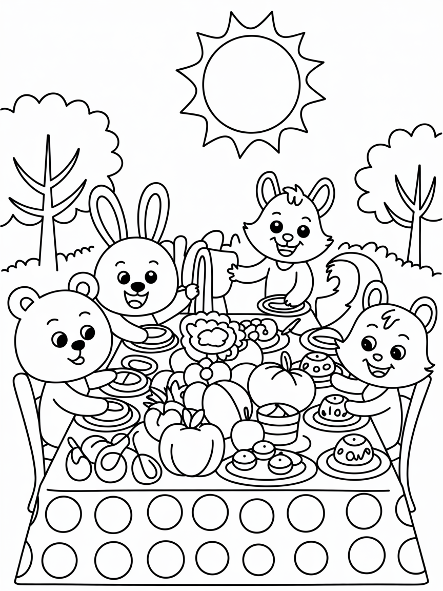 feast - Free Coloring Page