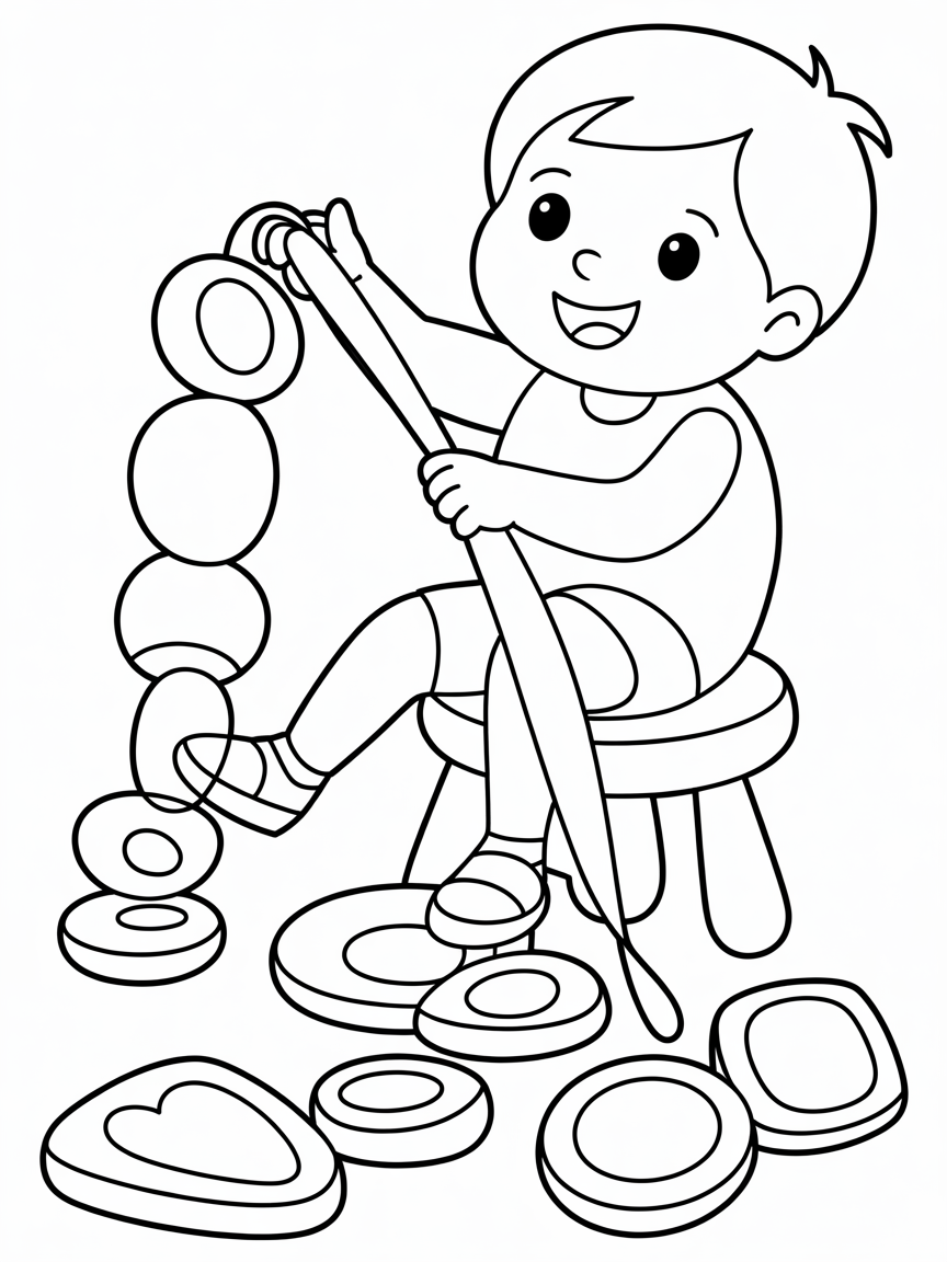 stringing - Free Coloring Page