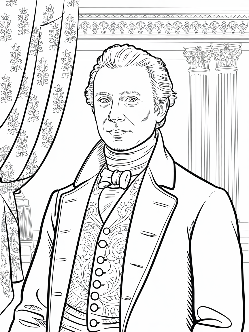 5th president of US - Free Coloring Page