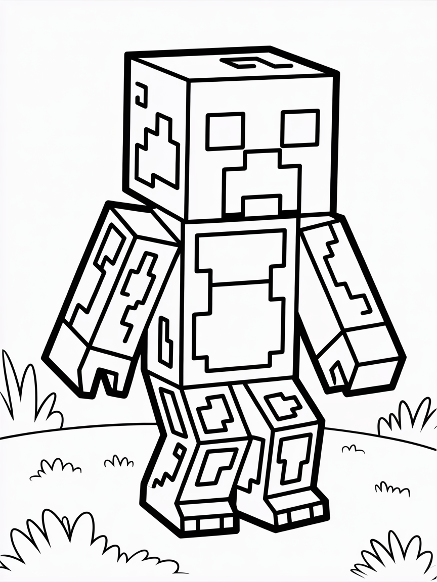 MinecraftCreeper - Free Coloring Page