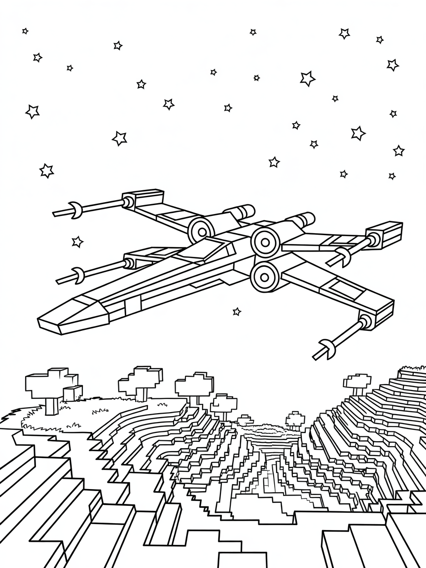 Minecraft star wars - Free Coloring Page