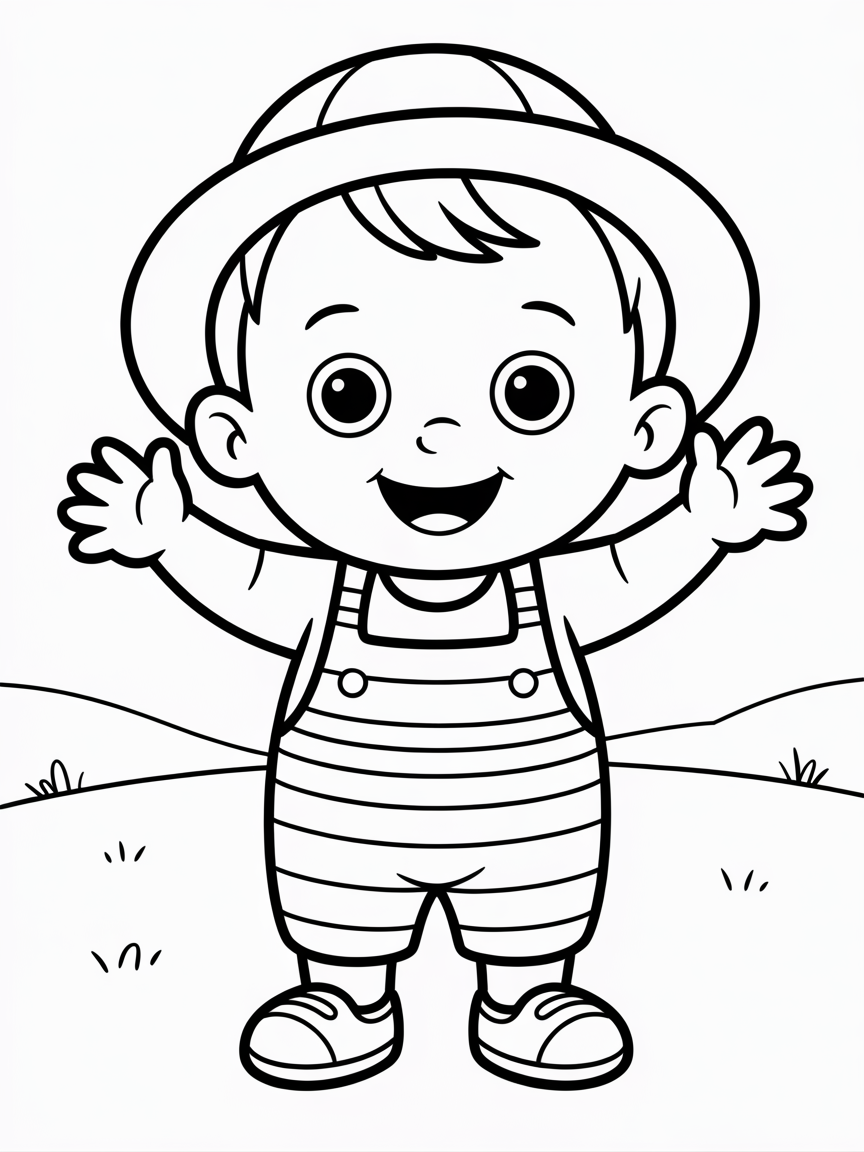 a small baby boy - Free Coloring Page